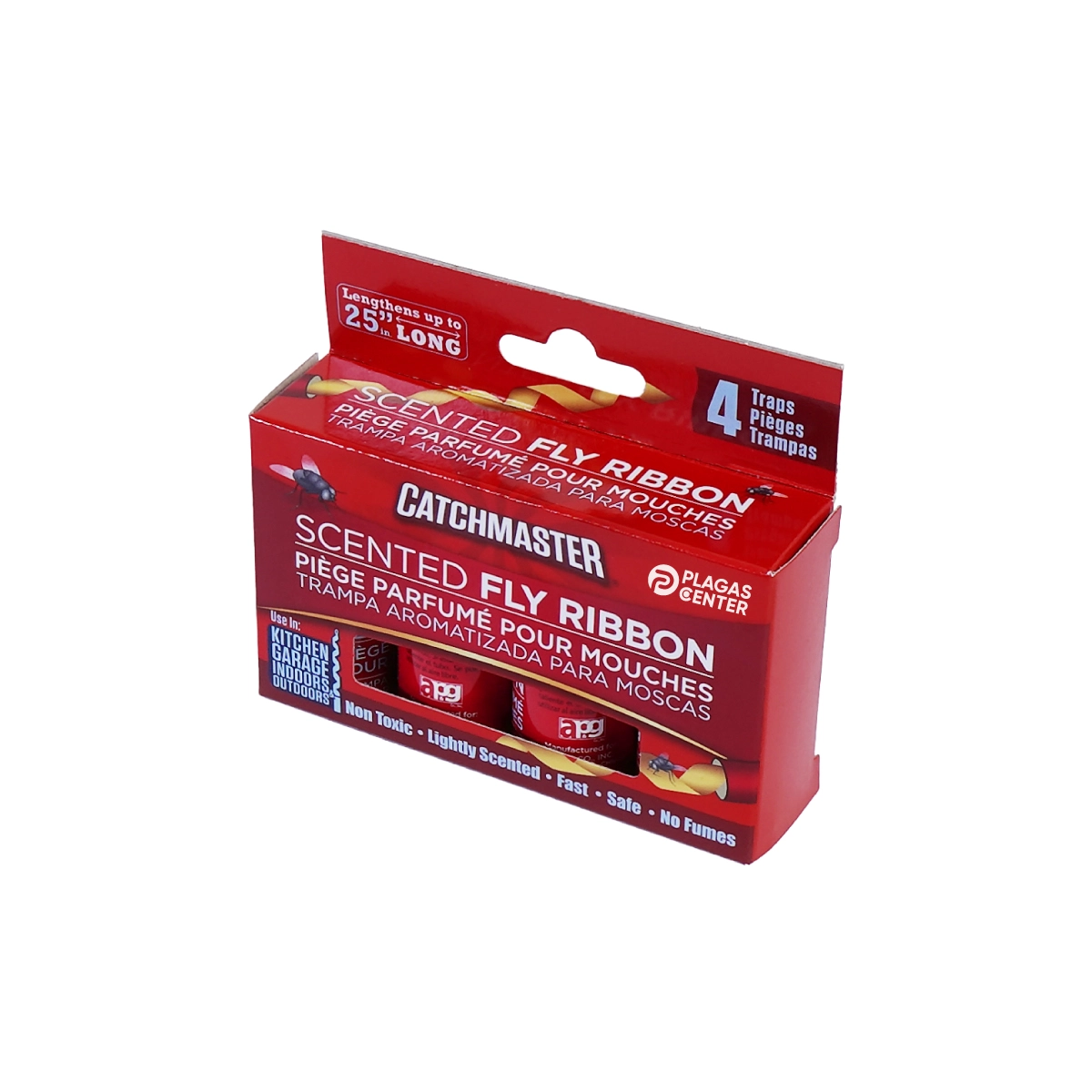 Fly Ribbon Cinta Atrapa Moscas 4 TRAMPA-DE-PEGAMENTO-PARA-MOSCAS-HOGAR-FLY-RIBBON-CAJA-DE-4-UNIDADES