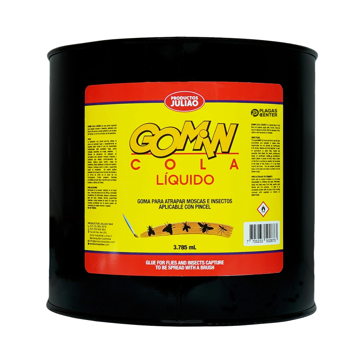 Gomin Cola Líquido Galón - Atrapa Insectos 1 GALON-DE-PEGANTE-PARA-INSECTOS-VOLADORES-GOMIN-COLA