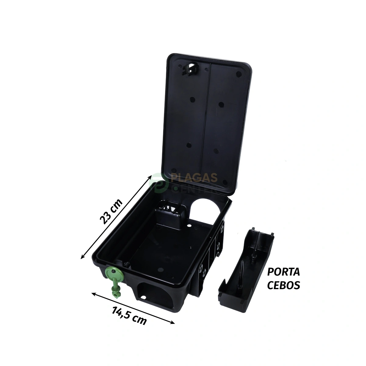 Caja Cebadero Mini Catch Rat 8 MEDIDAS-CAJA-CEBADERA-PARA-RATAS-MINI-CATCHRAT-NEGRA-3