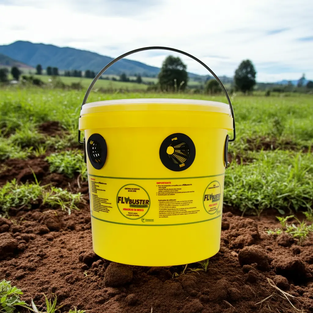 Combo Finca: Trampa para moscas Fly Buster 10 Lts + Cebo 250 Grs 8 TRAMPA PARA MOSCAS PARA FINCAS