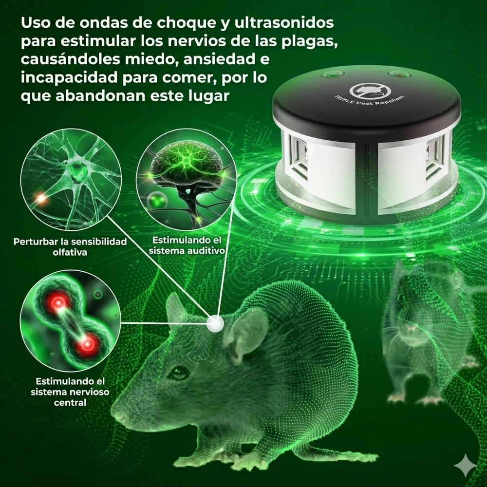 Ultrasonido Anti Roedores y Murciélagos Dual Ultrasonic Speakers 5 ahuyentador-de-plagas