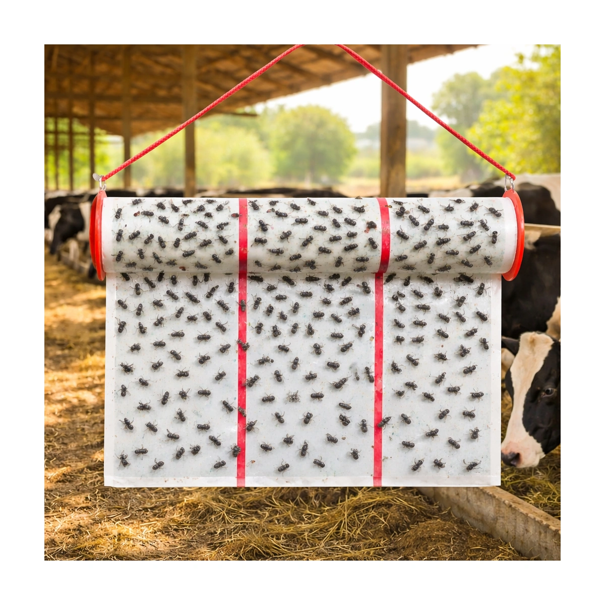 Gomin Fly Roll Trampa Adhesiva para Moscas 6 Papel-engomado-para-moscas-en-fincas-ganaderas