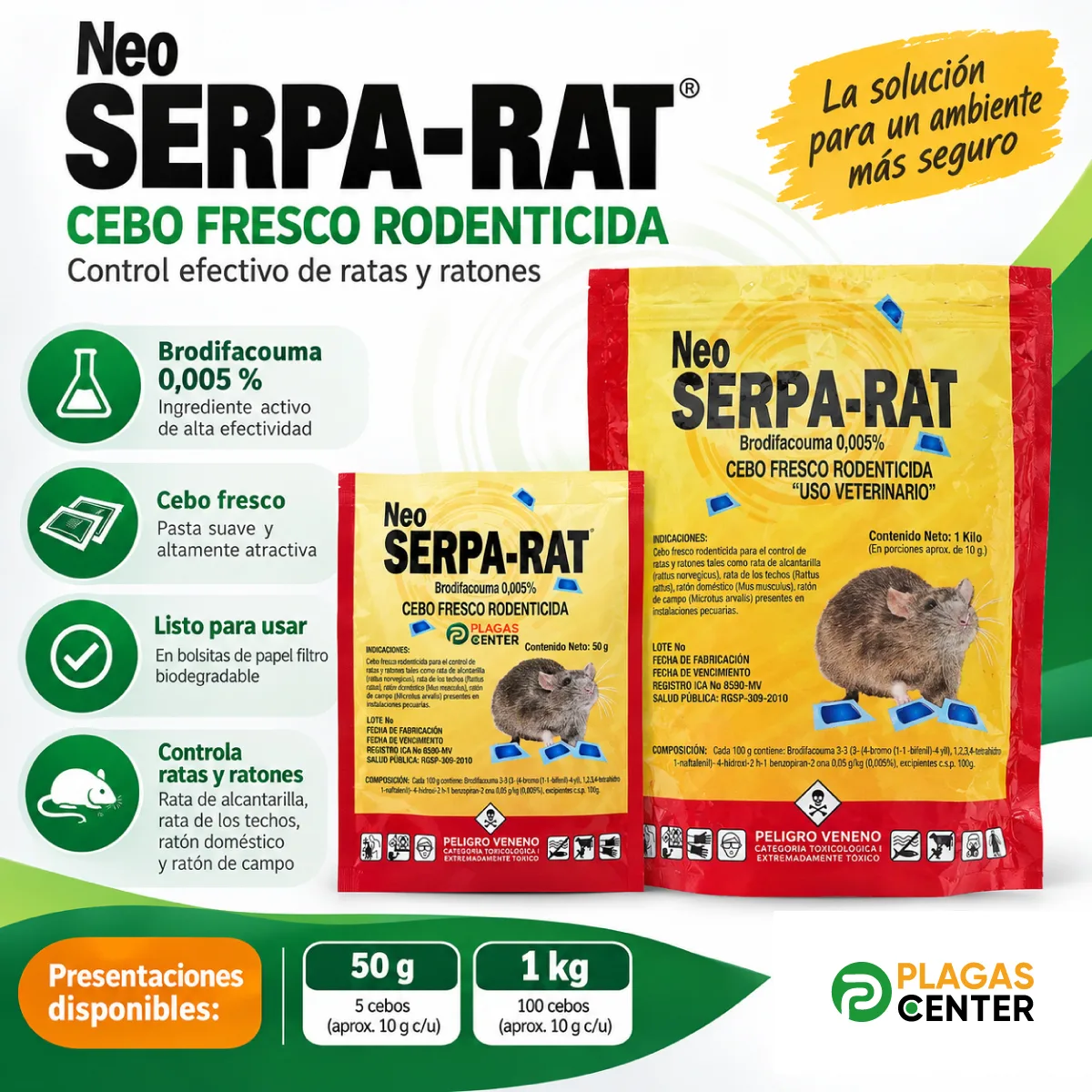 Neo serpa rat 50g 1kg informacion tecnica