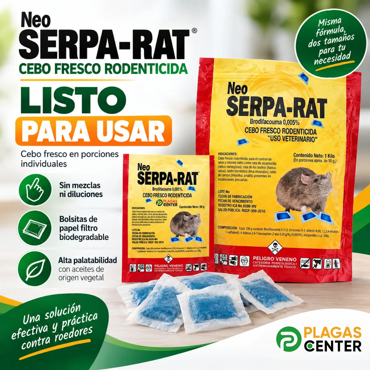 Neo serpa rat 50g 1kg rodenticida