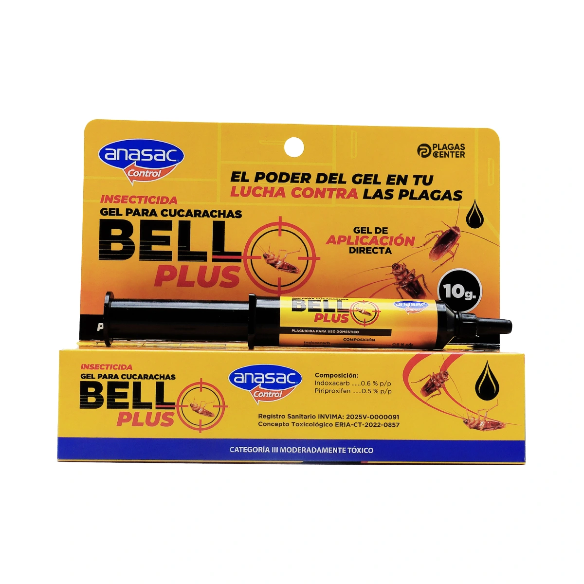Bell Plus gel para cucarachas doble acción 8 bell-plus-control-cucaracha-oriental