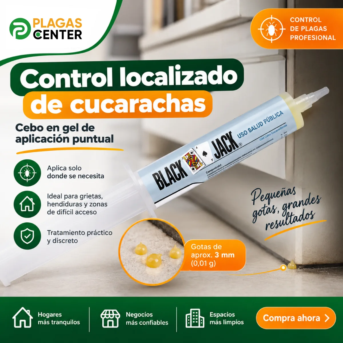 Gel Cucarachicida Black Jack 30g 4 Gel Cucarachicida Black Jack 30g - Imagen 4