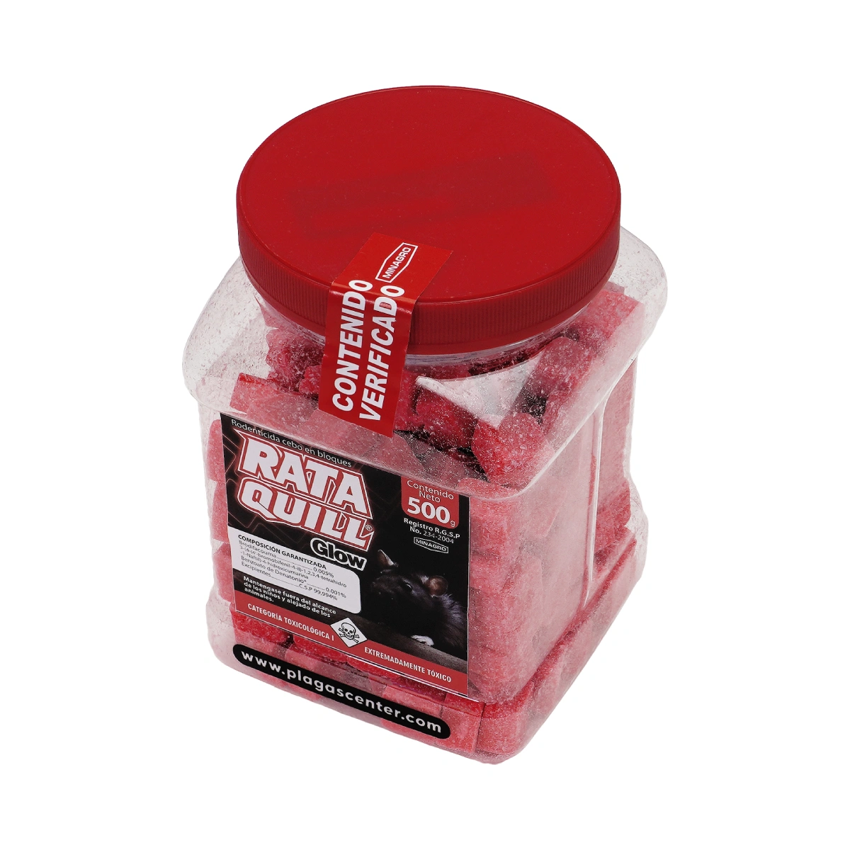 Rodenticida Rataquill Glow 500g 5 cebo-rodenticida-en-bloques-control-roedores-rataquill