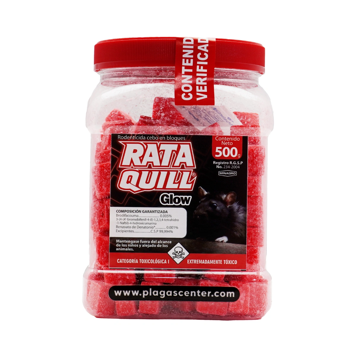 Rodenticida Rataquill Glow 500g 1 rodenticida-para-ratones-en-bloque-rataquill-glow