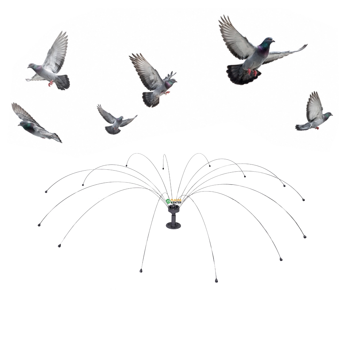 Sombrilla ahuyentadora de aves 1 Varillas metalicas repelentes palomas