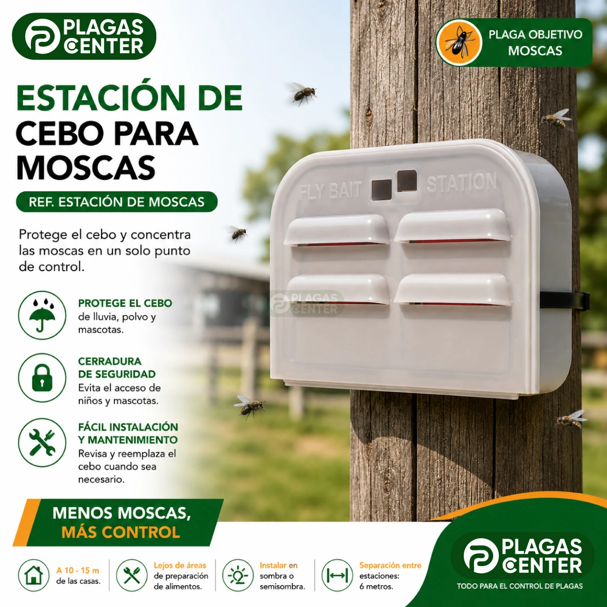 Estación de Cebo para Moscas Plástica 2 Estación de Cebo para Moscas Plástica - Imagen 2