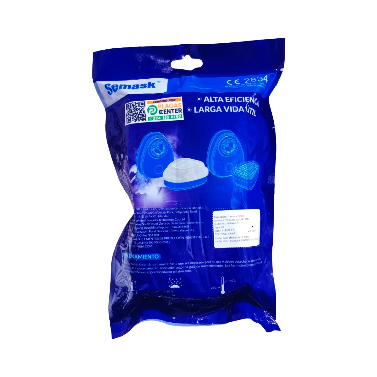 Filtros para gases ácidos, vapores orgánicos y partículas Semask REF 3100NAE-P3 5 Filtros para gases ácidos, vapores orgánicos y partículas Semask REF 3100NAE-P3 - Imagen 5