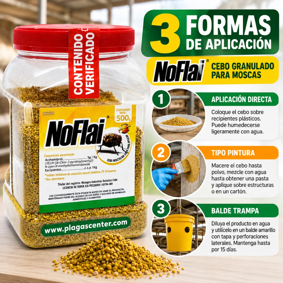 Cebo para Moscas NoFlai Minagro 500 g - Imagen 3